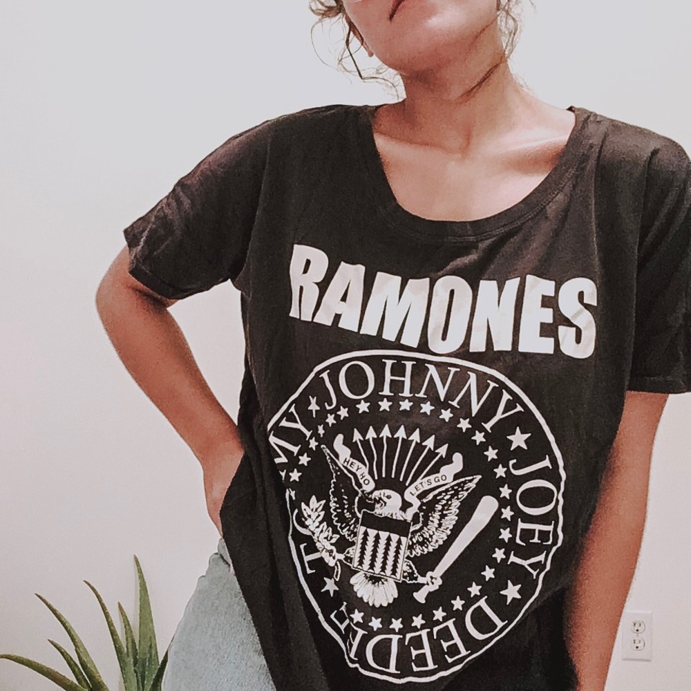 Oversized ‘band’ t-shirt.